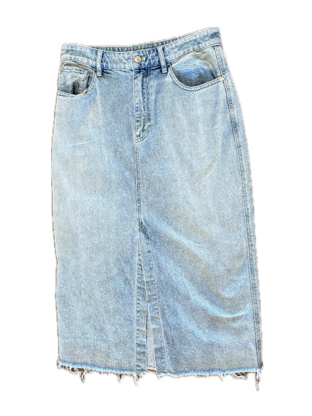Free People We The Free Come As You Are Denim Maxi Skirt Light Wash Size 30
